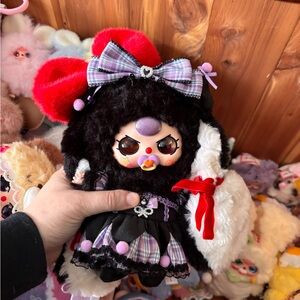 Cute Black and Red Plush Doll